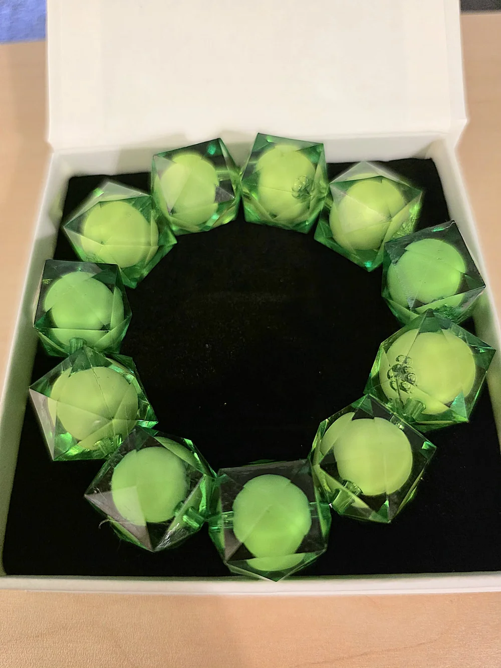Green Faceted Bead Stretch Bracelet - Women's Jewelry
